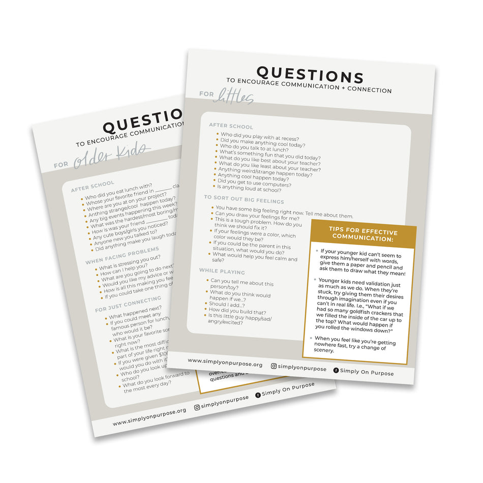 Questions to Encourage Communication and Connection – Simply On Purpose ...